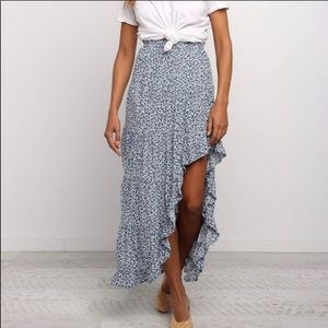 Petal and Pup Skirt Blue Floral Sz 6